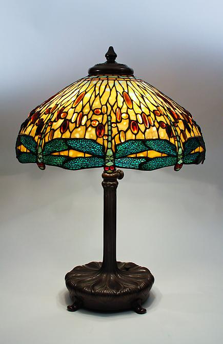 Tiffany Studios <br>Drophead Dragonfly Lamp 1