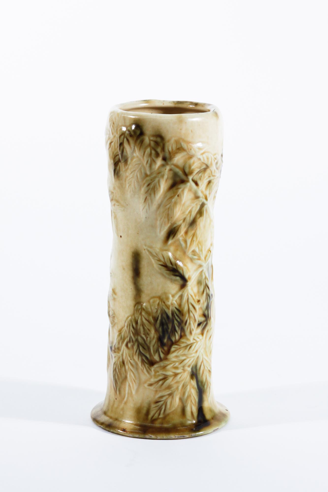 Tiffany Studios Favrile Pottery Vase with Sumac 1