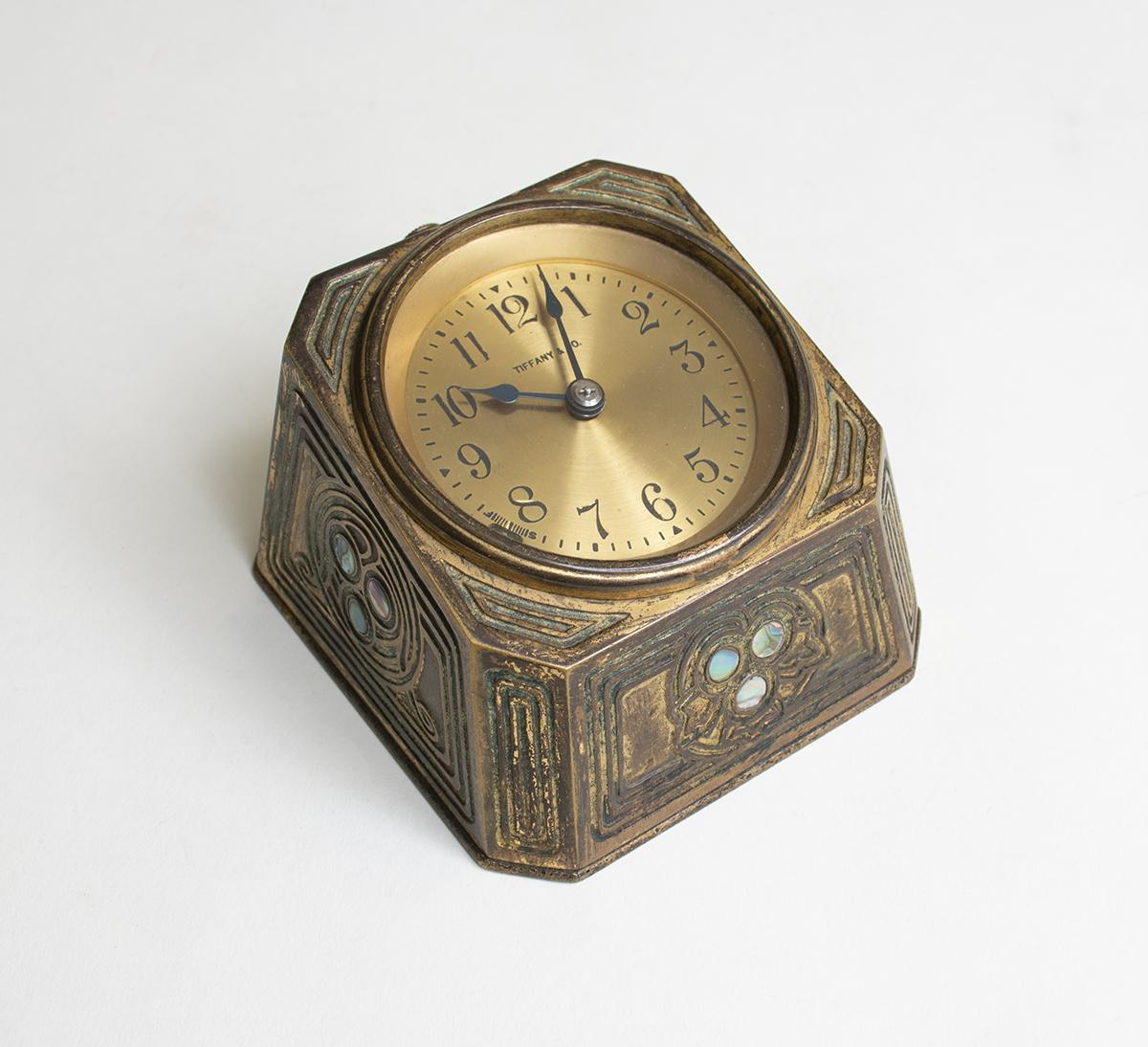 Tiffany Studios Abalone Desk Clock 1