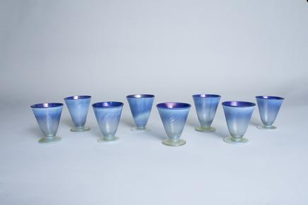 Tiffany Favrile Glass Set of Pastel Sherry Glasses 1