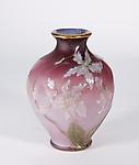 Burgun Schverer & Cie <br>Decorated Vase with Orchids
