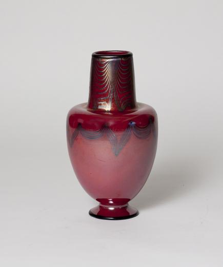 Tiffany Favrile Glass Decorated Red Vase 1