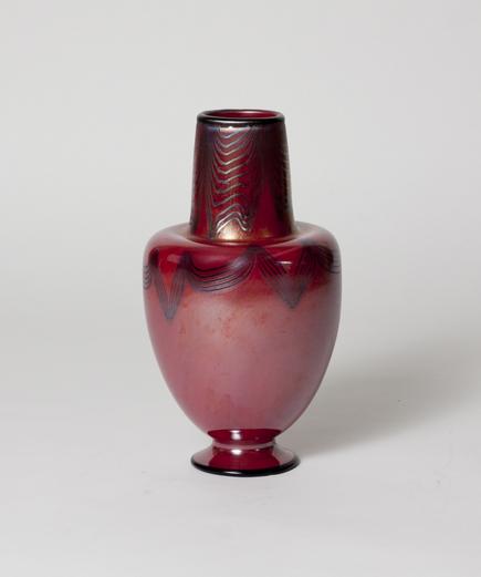 Tiffany Favrile Glass Decorated Red Vase 2