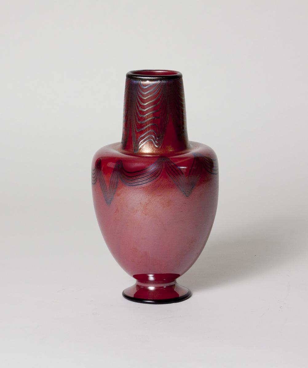 Tiffany Favrile Glass Decorated Red Vase 2