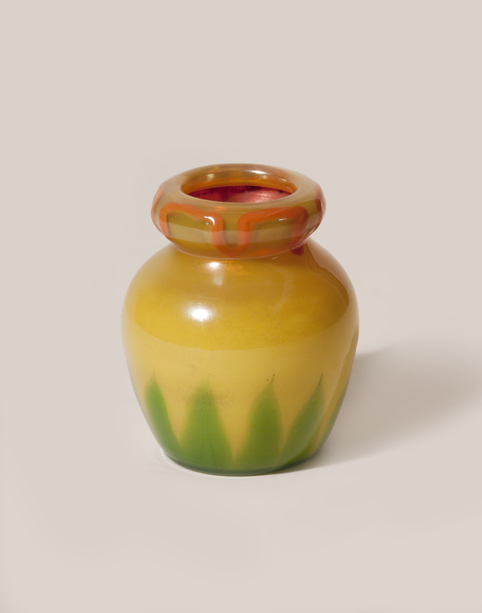 Tiffany Favrile Glass Decorated Cased Vase 1