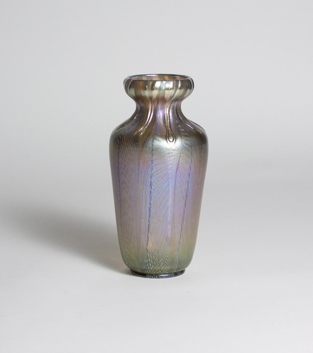 Tiffany Favrile Glass Early Decorated Vase 1