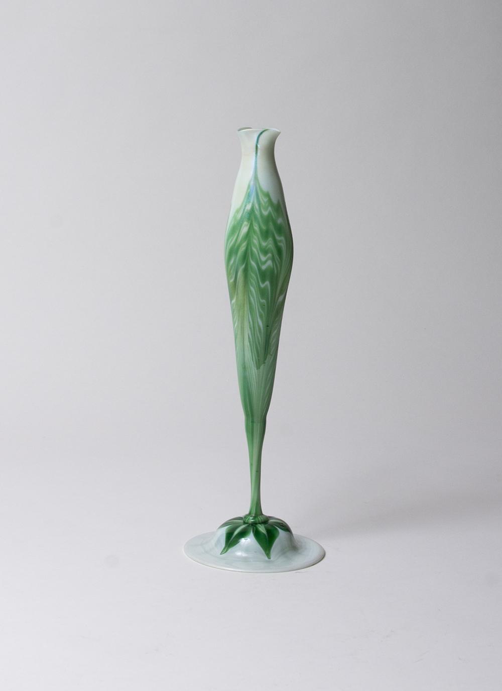 Tiffany Favrile Glass Early Calyx Flower Form Vase 1