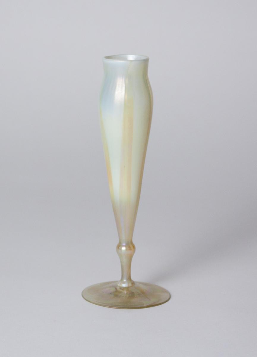 Tiffany Favrile Glass Elongated Flower Form Vase 1