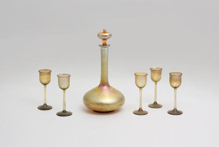 Tiffany Favrile Glass Decanter and Liqueur Set 1