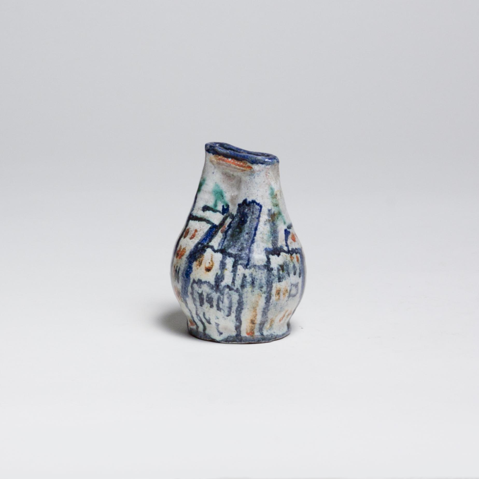 Gudrun Baudisch Vase with Cityscape Motif 1