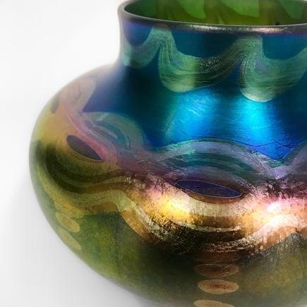 Tiffany Favrile Glass Squat Vase 2