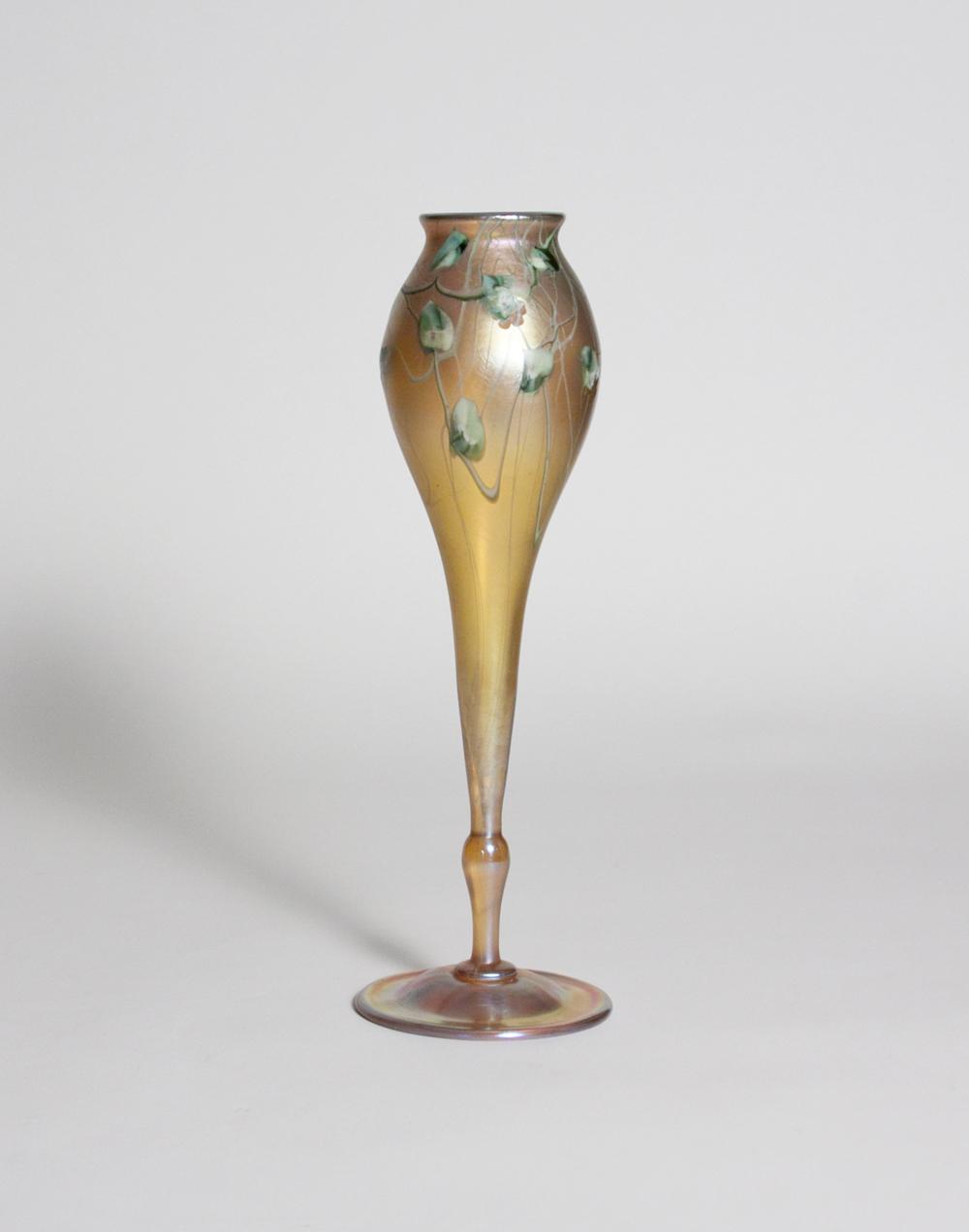 Tiffany Favrile Glass Intaglio Flower Form Vase 1