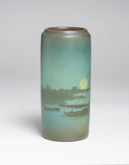 Sallie Coyne for Rookwood Pottery Scenic Vellum Harbor Vase 2