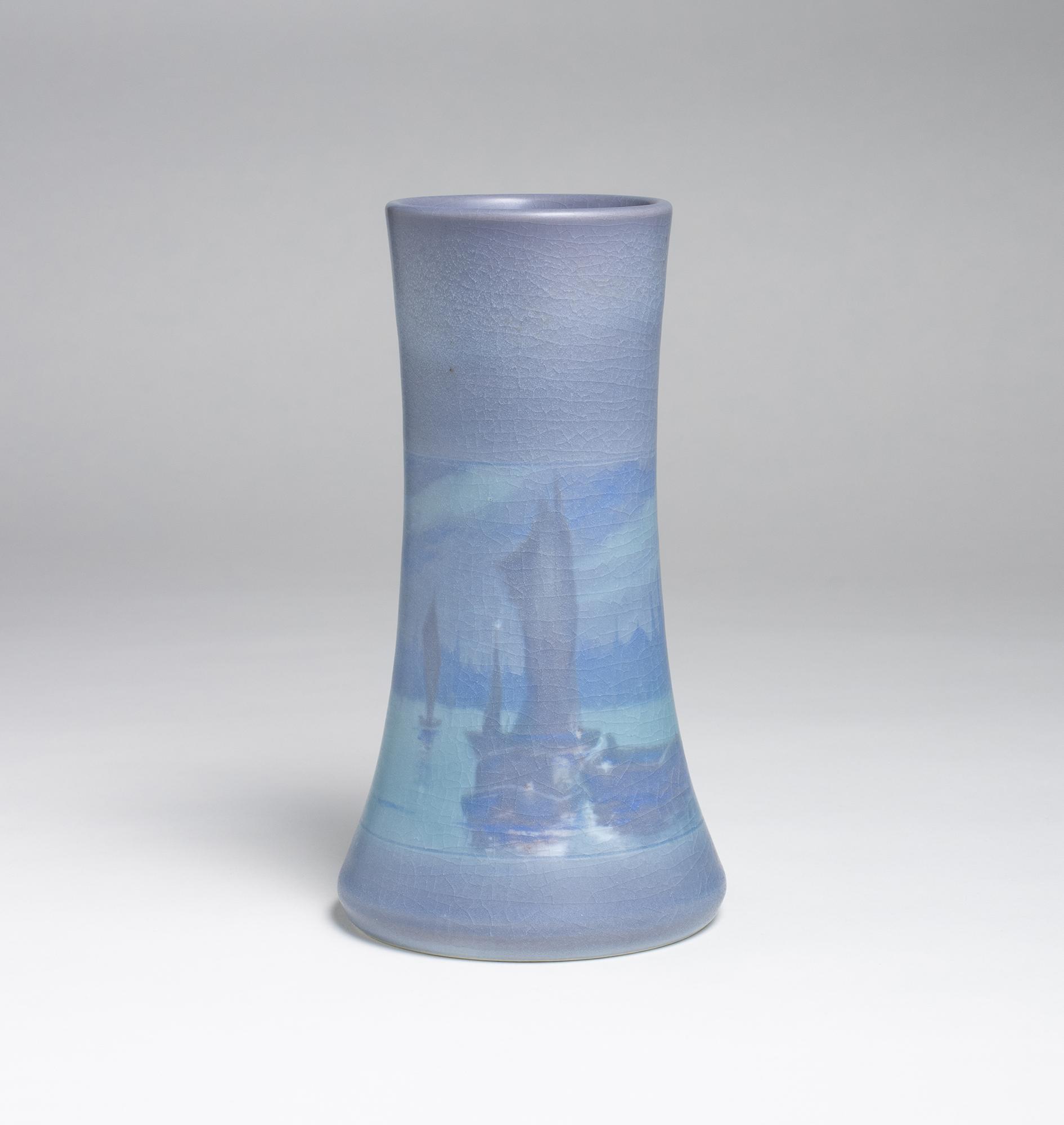 Fred Rothenbusch Scenic Vellum Harbor Vase 1