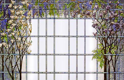 Tiffany Studios <br> Magnolia and Wisteria Window 1