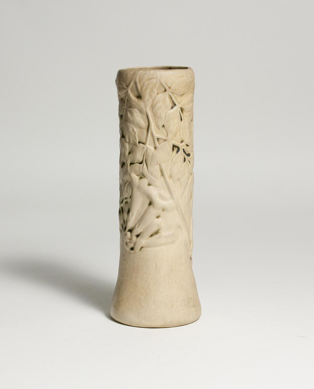 TIffany Favrile Pottery Trumpet Creeper Vase 1