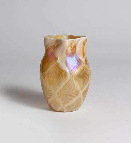 Tiffany Favrile Glass Quilted Iridescent Vase 1