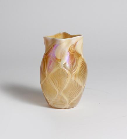 Tiffany Favrile Glass Quilted Iridescent Vase 2