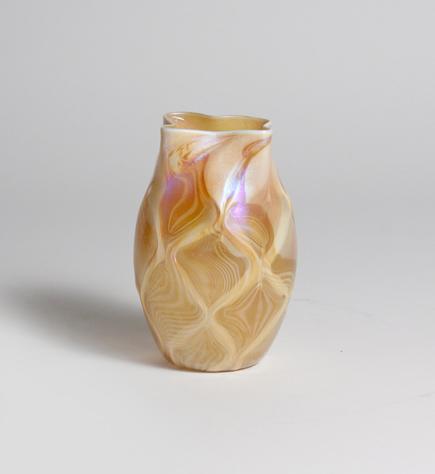 Tiffany Favrile Glass Quilted Iridescent Vase 3