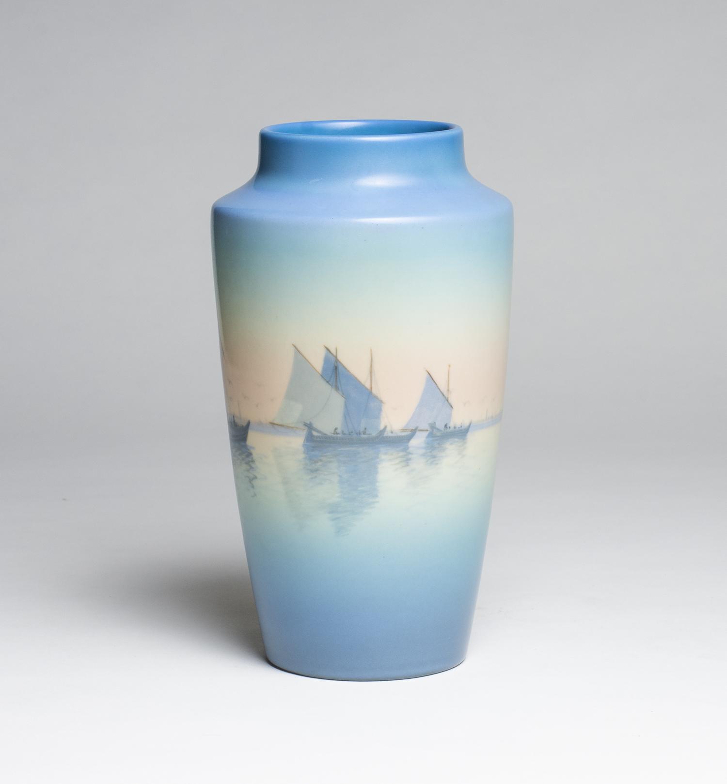Carl Schmidt for Rookwood Pottery Vellum Harbor Vase 1