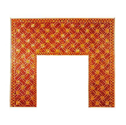 Tiffany Glass & Decorating Co. Geometric Mosaic Fireplace Surround 1