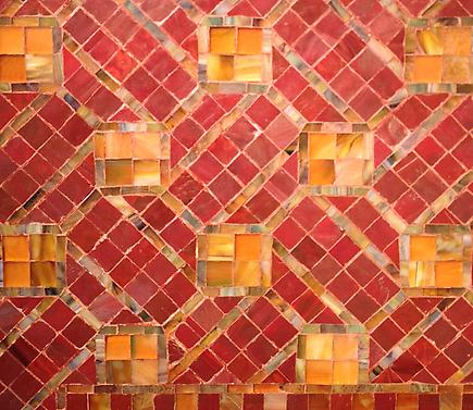 Tiffany Glass & Decorating Co. Geometric Mosaic Fireplace Surround 2