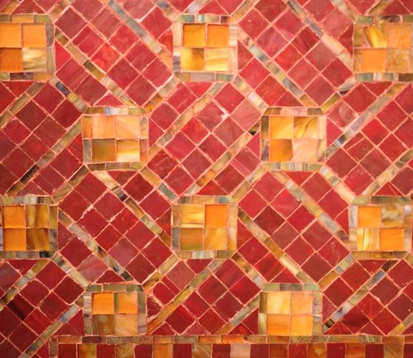 Tiffany Glass & Decorating Co. Geometric Mosaic Fireplace Surround 2