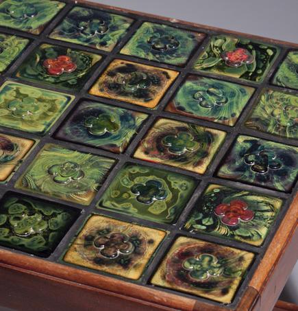 Coffee Table with Tiffany Favrile Glass Tile inlay 2