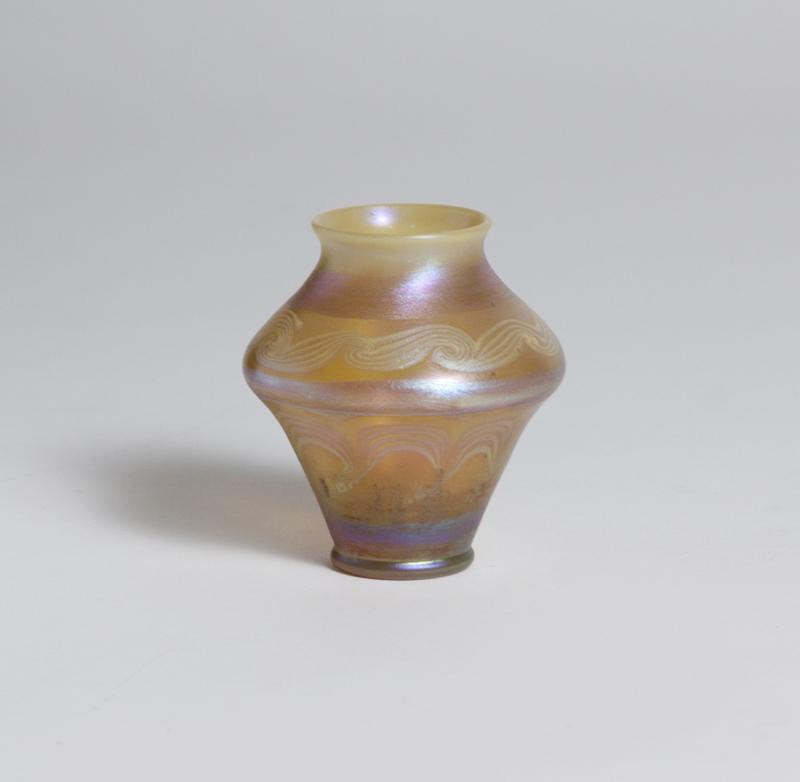 Tiffany Favrile Glass Early Decorated Cabinet Vase 1