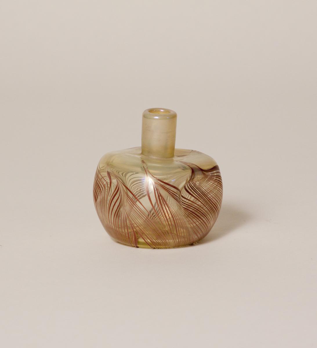 Tiffany Favrile Glass Early Pinched Vase 1