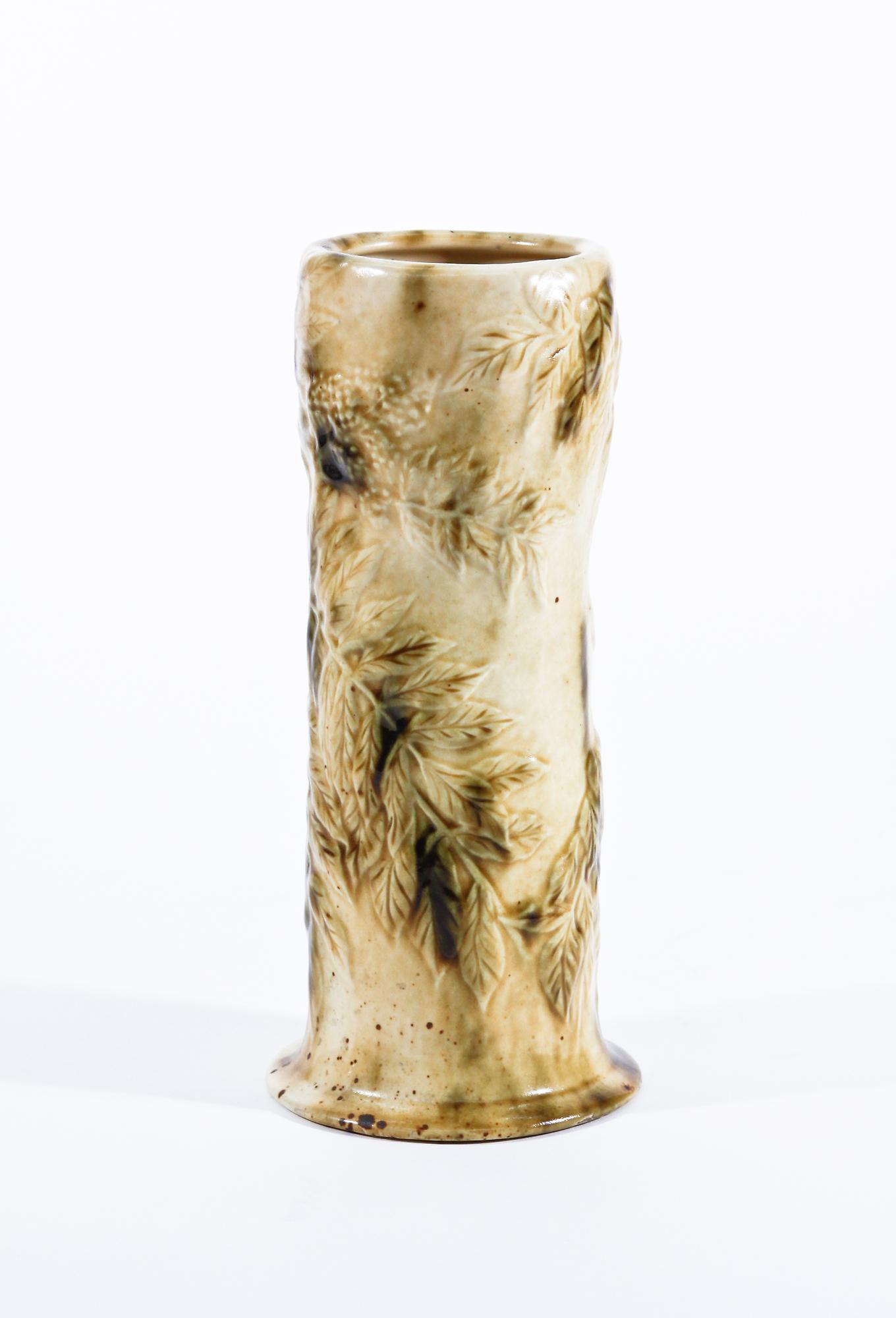 Tiffany Studios Favrile Pottery Vase with Sumac 3