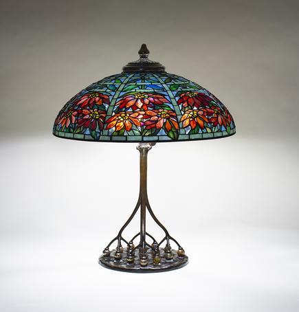 Tiffany Studios Double Poinsettia Table Lamp 1