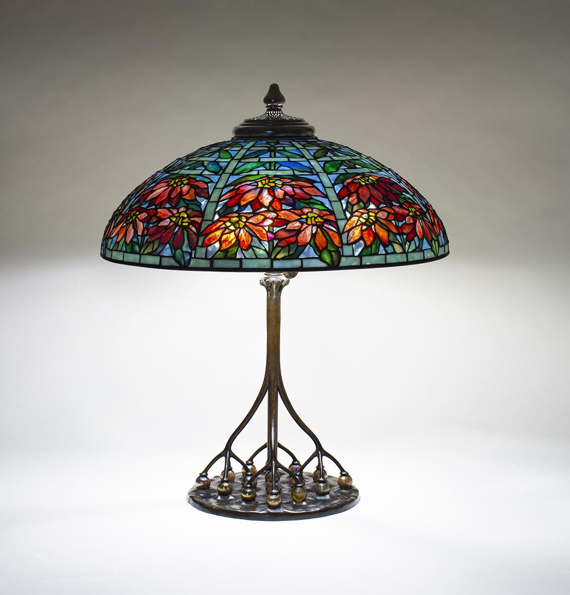 Tiffany Studios Double Poinsettia Table Lamp 1