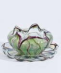 Tiffany Favrile Glass <br> Paperweight Glass Finger Bowl and Underplate