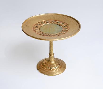 Louis C. Tiffany Furnaces Inc. Tazza with Inset Favrile Glass 1