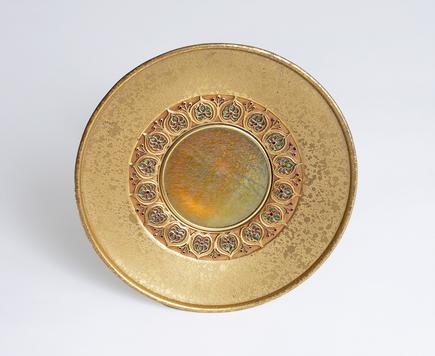 Louis C. Tiffany Furnaces Inc. Tazza with Inset Favrile Glass 2