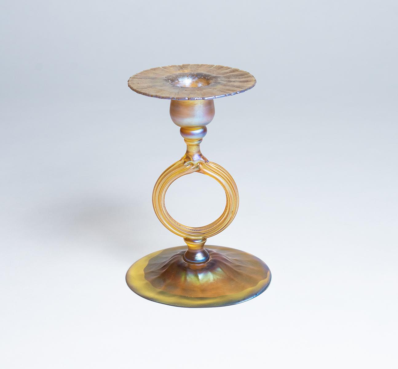 Tiffany Favrile Glass Candlestick 2