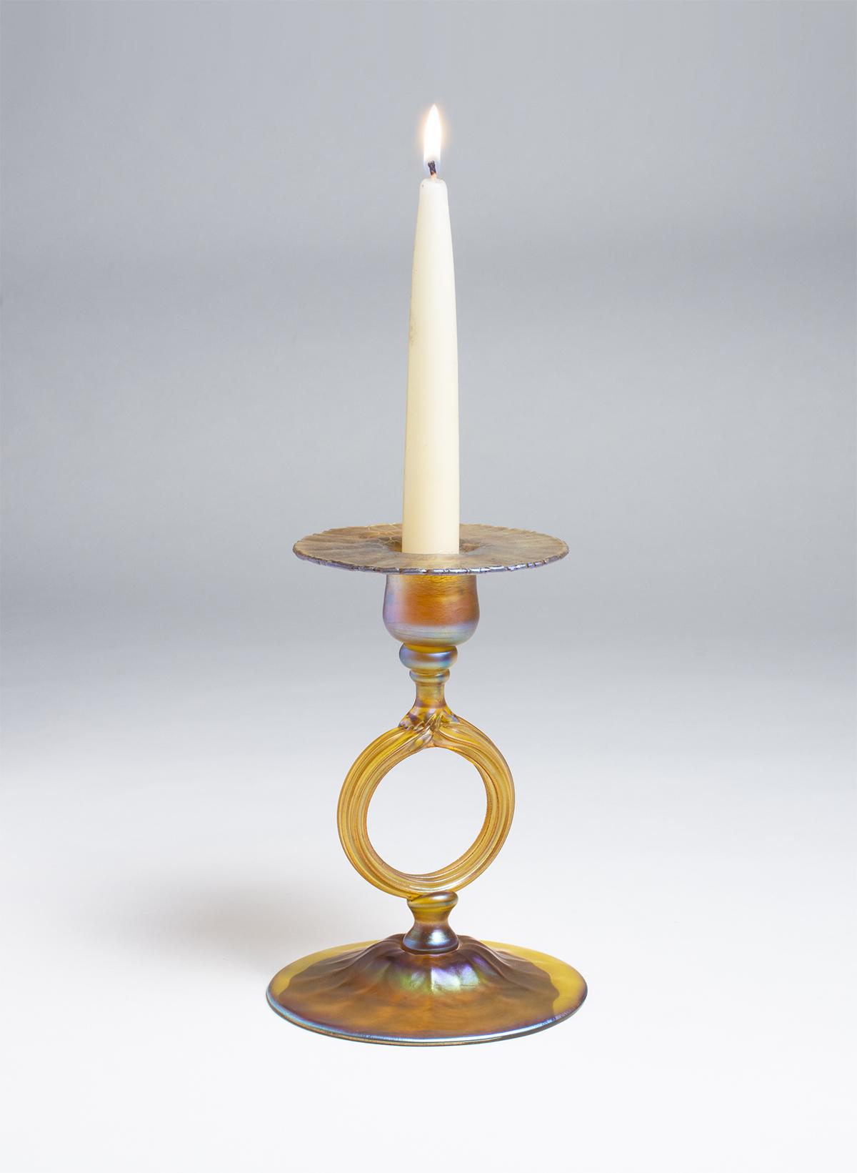 Tiffany Favrile Glass Candlestick 3