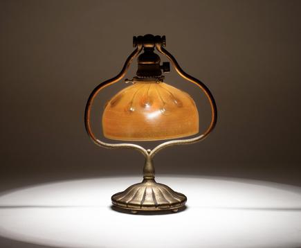 Tiffany Studios Favrile Glass Harp Lamp 1