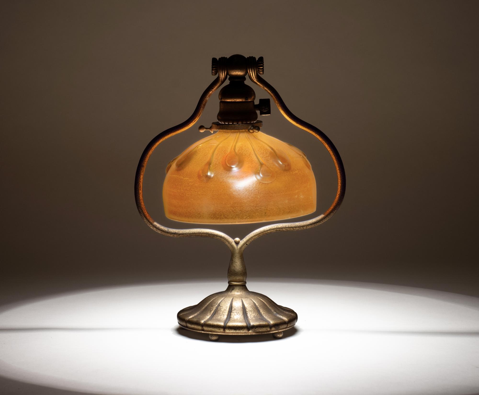 Tiffany Studios Favrile Glass Harp Lamp 1