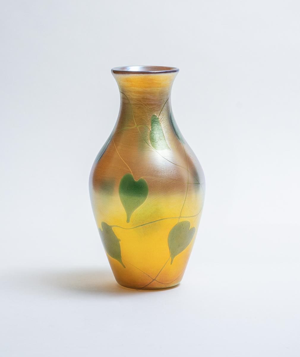 Tiffany Favrile Glass Decorated Iridescent Vase 2