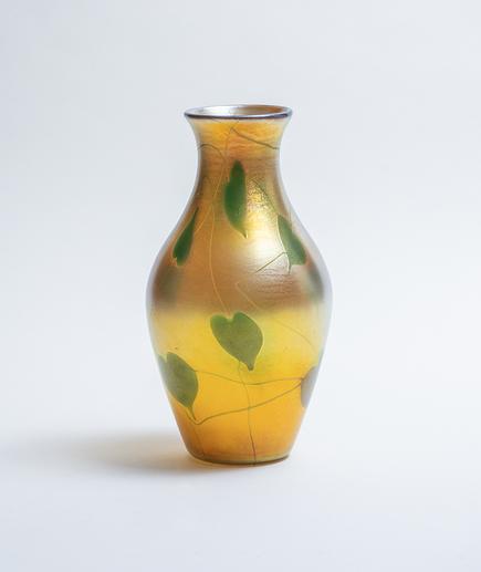 Tiffany Favrile Glass Decorated Iridescent Vase 1