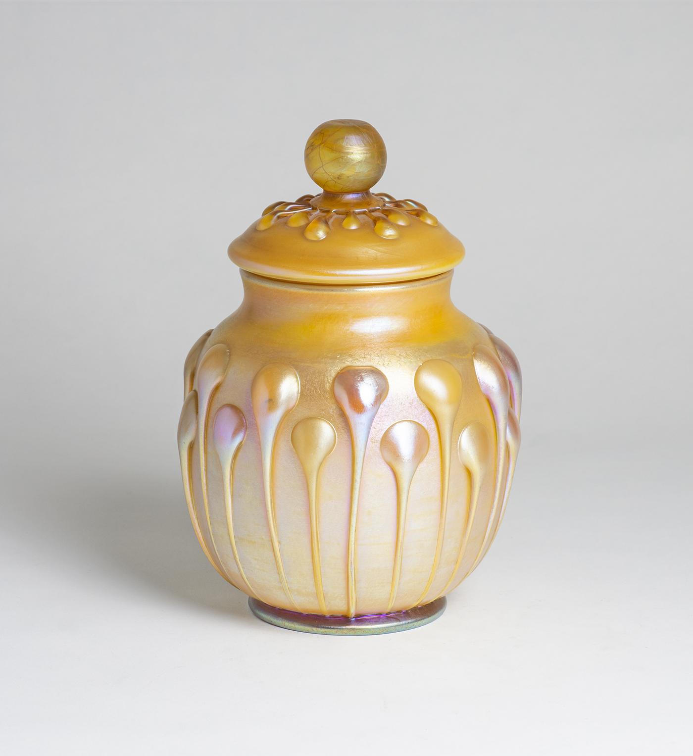 Tiffany Favrile Glass Covered Jar 2