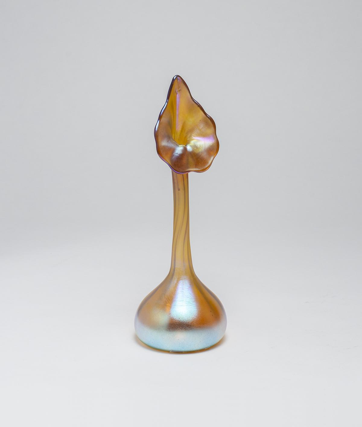 Tiffany Favrile Glass Miniature Jack-in-the-Pulpit Vase 1
