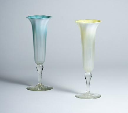Tiffany Favrile Glass Pair of Pastel Parfait Glasses 1