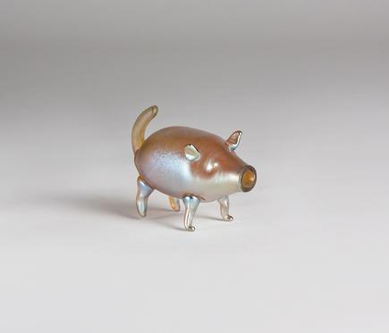 Tiffany Favrile Glass Pig Whimsy 1