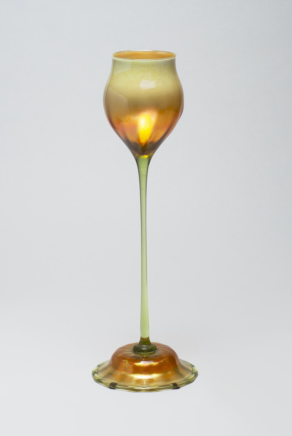 Tiffany Favrile Glass Flower Form Vase 1