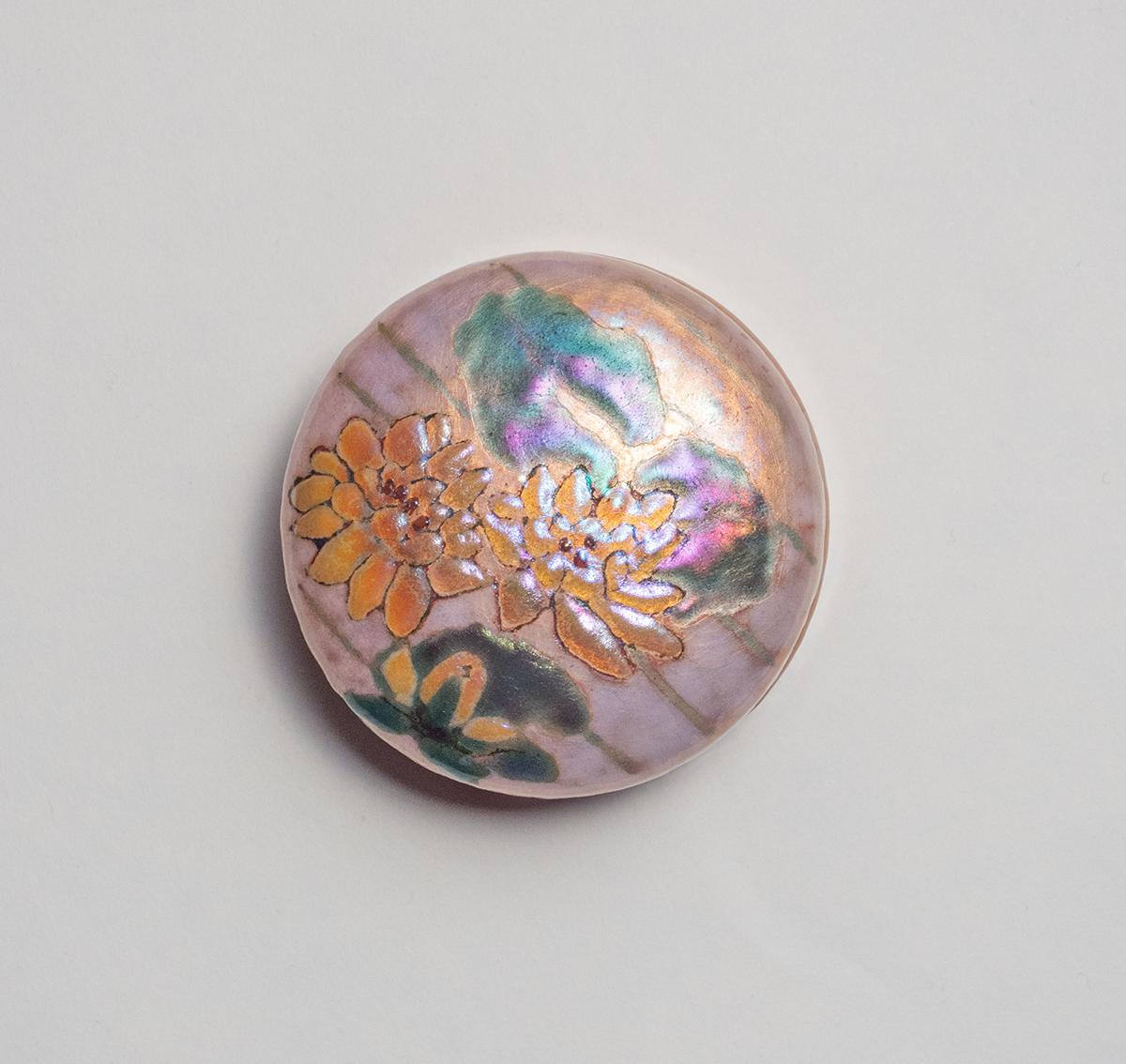 Enameled Lidded Box with Water Lilies 2