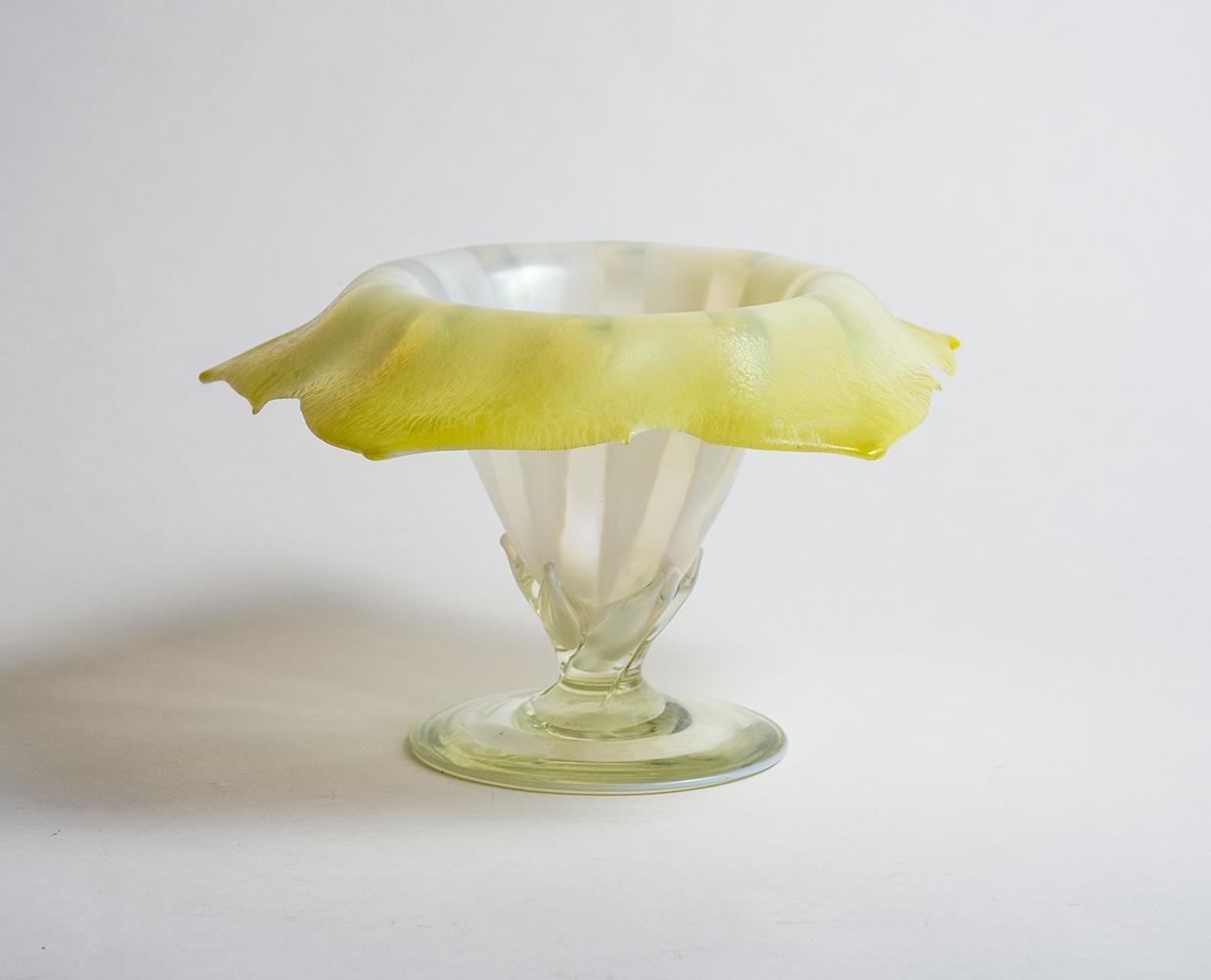 Tiffany Studios Footed Pastel Favrile Glass Center Bowl 1