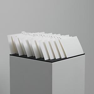 Ceal Floyer
<i>Order</i>, 2007
Index cards, rubber matting
130 x 27.5 x 29.5cm